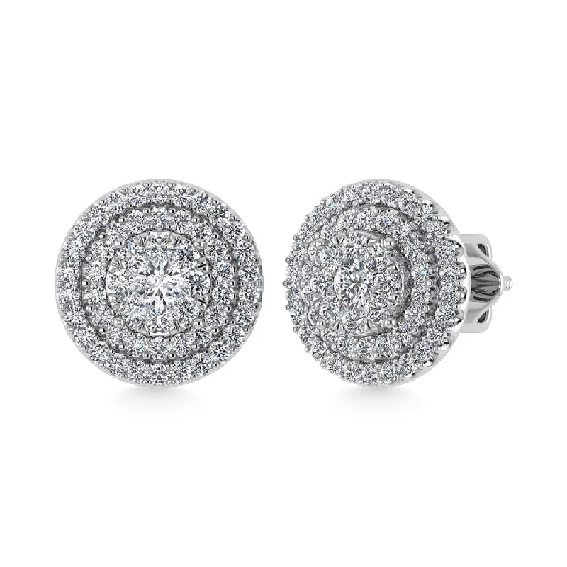 Colorful Earrings for Festivals-Diamond 7/8 Ct.Tw. Fashion Earrings in 10K White Gold