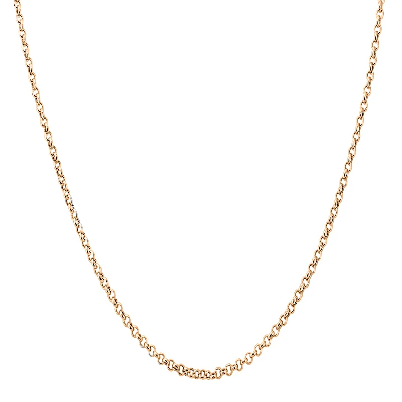 Custom Gold Necklace with Infinity Symbol-Rolo/Cable Rose Gold Chain (14K)