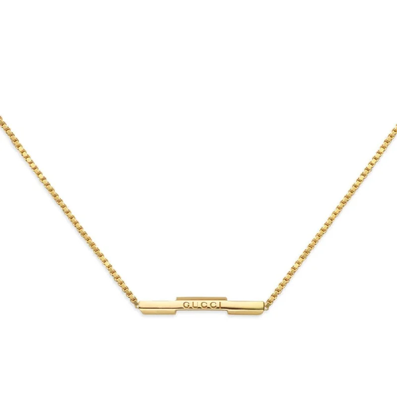 Designer Gold Necklace with Diamonds-Gucci Link to Love 18ct Yellow Gold Necklace