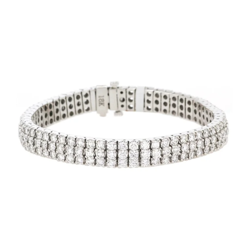 Trendy Beaded Bracelet with Boho Charm-10.09 ctw Diamond Tennis Bracelet