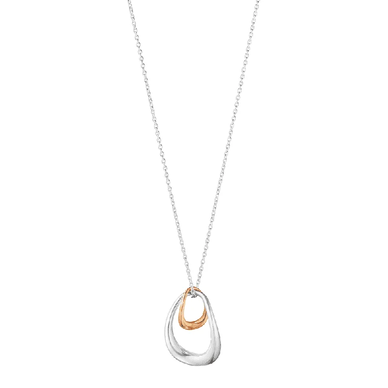 Handcrafted Gemstone Necklace for Casual Wear-Offspring Sterling Silver & 18ct Rose Gold Pendant