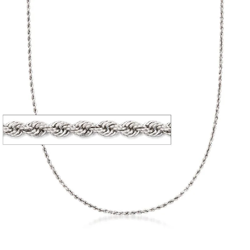 Customizable Sterling Silver Necklace for Weddings-Lightweight Rope Chain (18K)