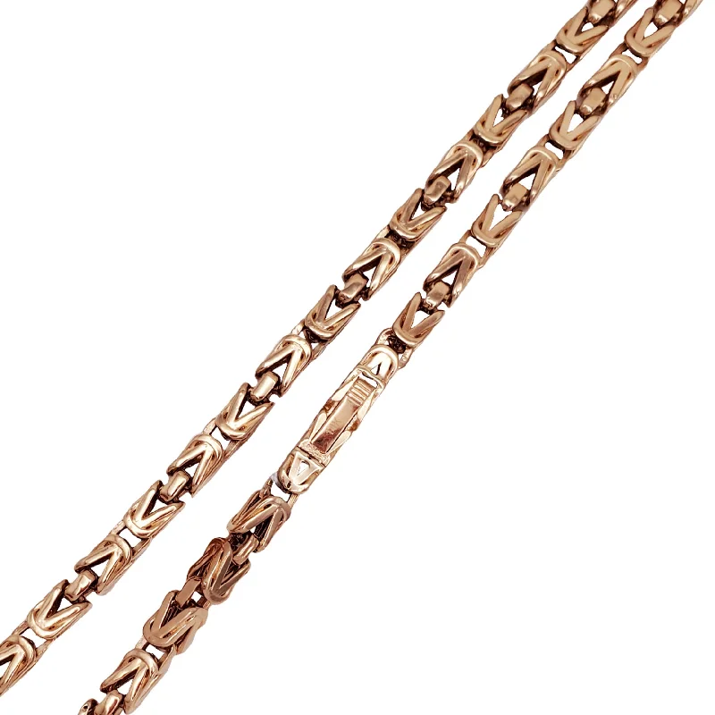 Elegant Bridal Necklace with Diamonds-Hollow Super/Byzantine Chain (14K)