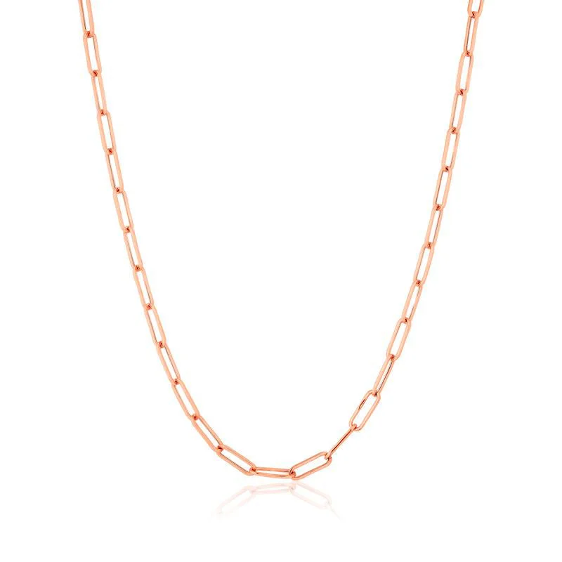 Layered Crystal Necklace for Special Occasions-Paperclip Chain (14K)