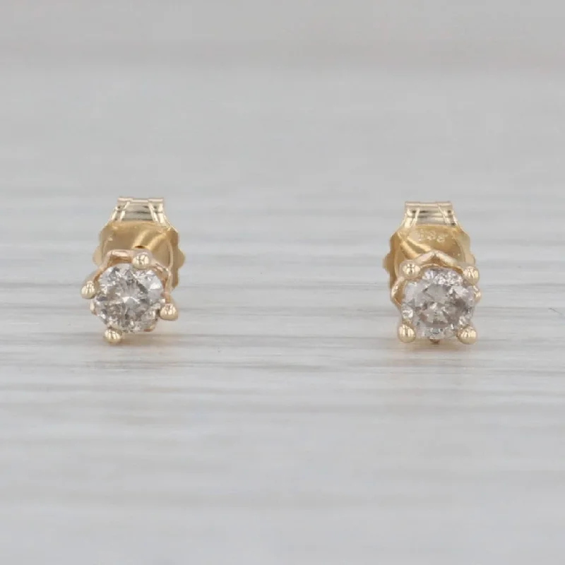 Classic Gold Stud Earrings-New 0.19ctw Diamond Stud Earrings 14k White Gold Round Solitaires