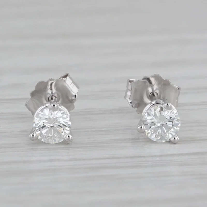 Heart Shaped Earrings for Valentine’s Day-New 0.31ctw Diamond Stud Earrings 14k White Gold Round Solitaire Studs