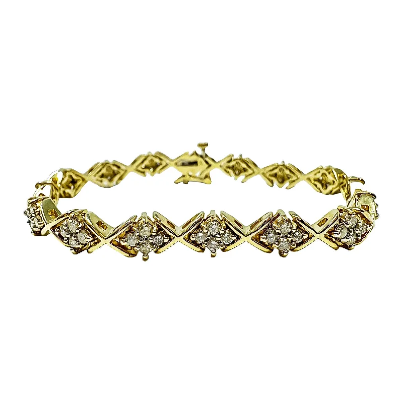 Luxury Gold Bracelet with Dazzling Charms-14K Gold Bracelet with Diamonds