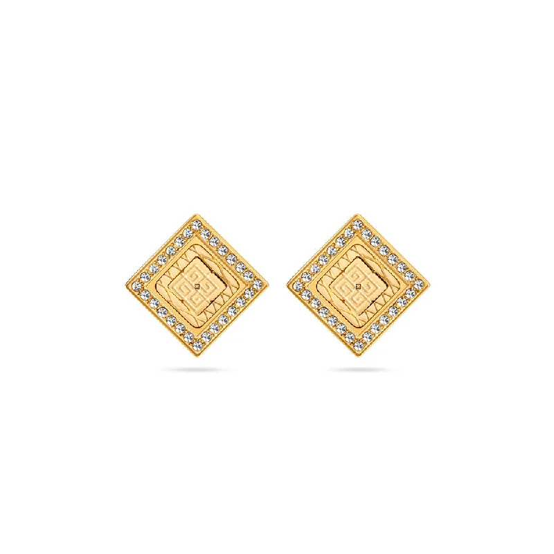 Elegant Gold Earrings for Weddings-Eva Gold Plated Earrings