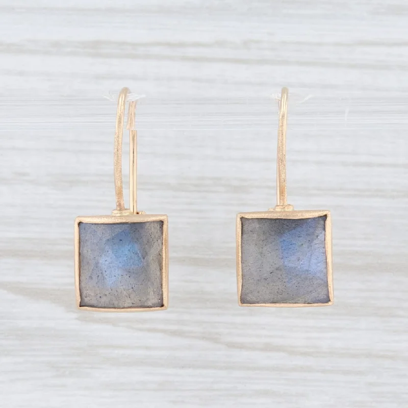 Simple Gold Earrings for Casual Wear-New Nina Nguyen Labradorite Drop Earrings 14k Gold Hook Posts Pierced