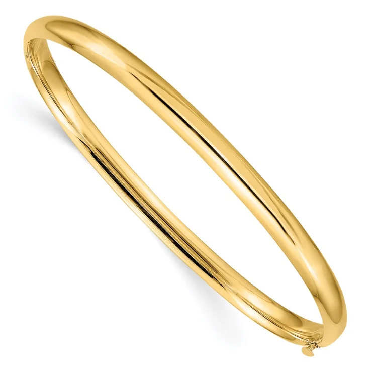 Customizable Stackable Bangles for Casual Wear-14k 3/16 Oversize High Polished Hinged Bangle Bracelet