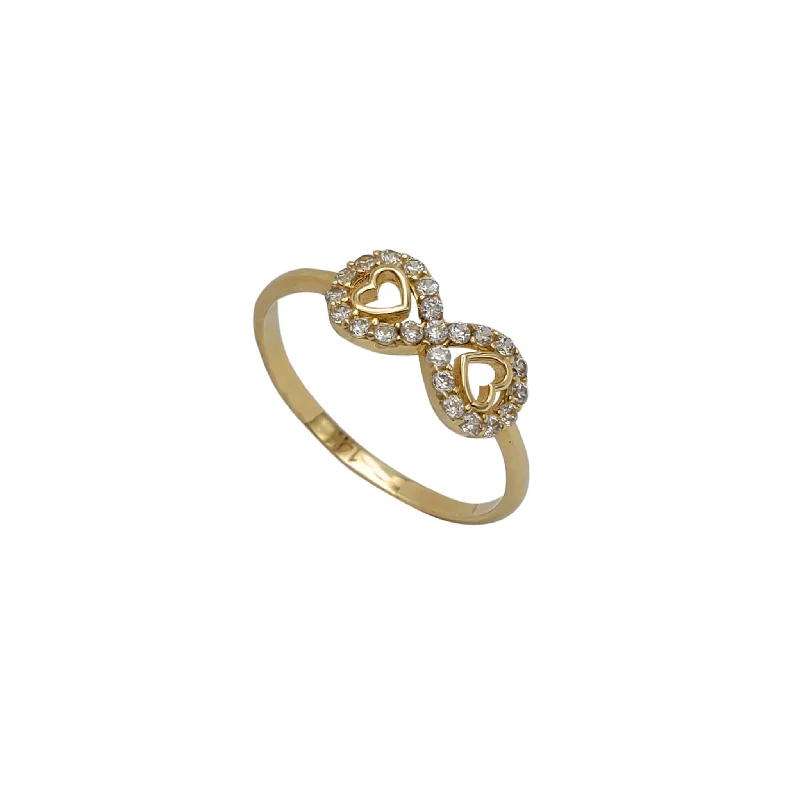 Vintage-inspired Gemstone Ring for Women-Zirconia Infinity Heart Ring (14K)