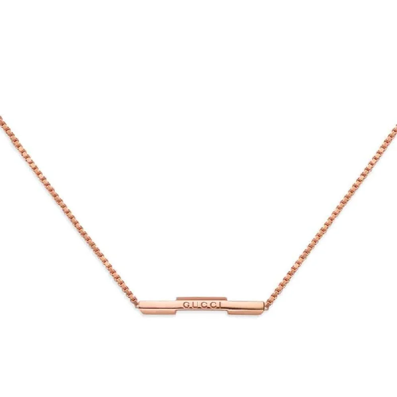 Trendy Chain Necklace with Multiple Pendants-Gucci Link to Love 18ct Rose Gold Necklace