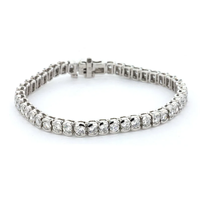 Personalized Silver Bracelet for Birthday Gifts-7.11 ctw Diamond Tennis Bracelet