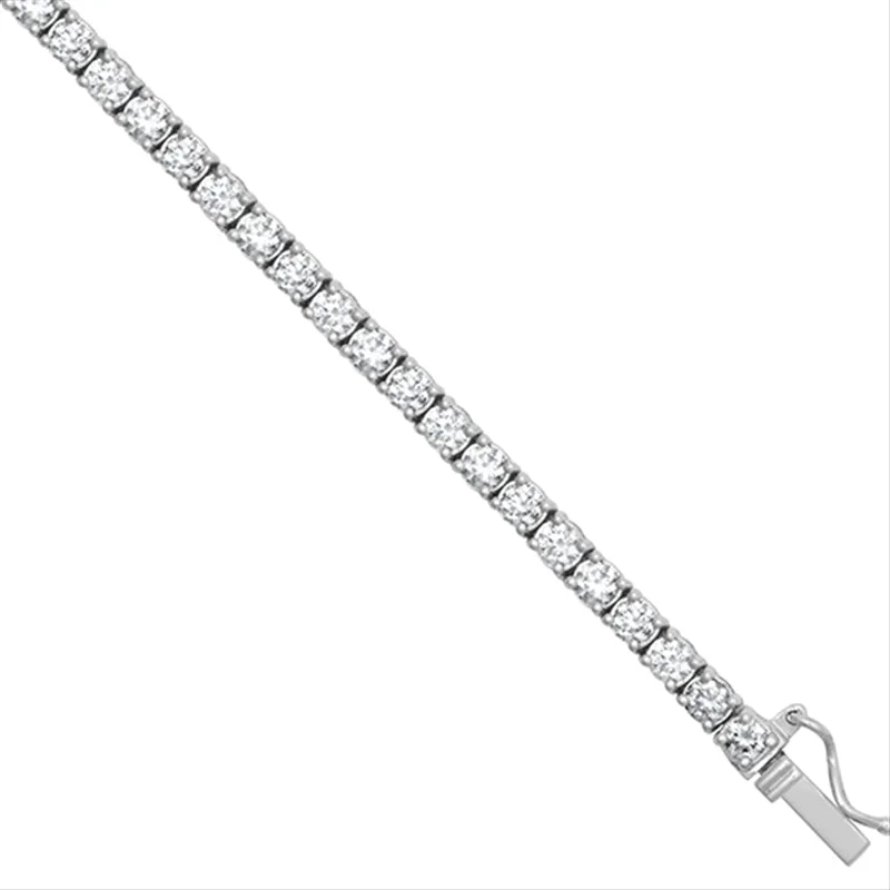 Classic Pendant Necklace for Bridesmaids-New 18ct White Gold 8.00ct Diamond 3mm Tennis Necklace 18"