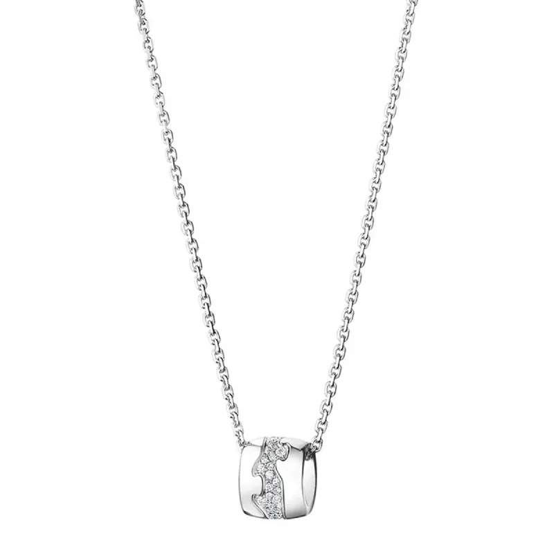 Adjustable Crystal Necklace for Versatility-Fusion 18ct White Gold Pave Set Diamond Pendant