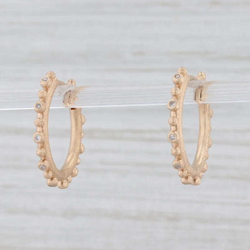 Simple Silver Earrings for Special Occasions-New Nina Nguyen Diamond Hoop Earrings 18k Yellow Gold Reversible Hoops Snap Top