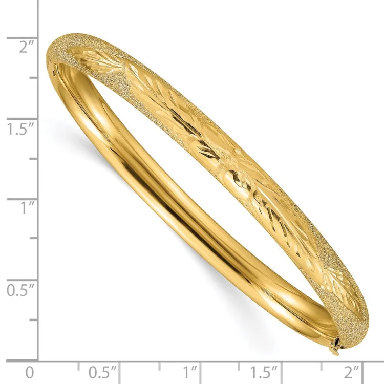 Luxury Silver Bangles with Citrine Stones-14k 4/16 Oversized Laser Cut Hinged Bangle Bracelet