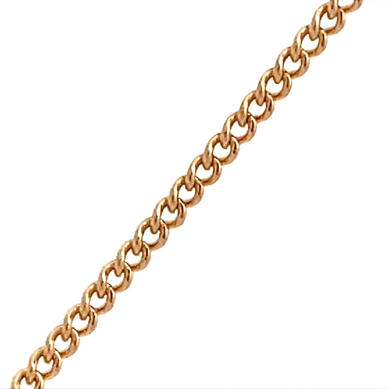 Trendy Gold Bracelet with Unique Charms-7" Encircle Permanent Curb Chain Bracelet in Yellow Gold