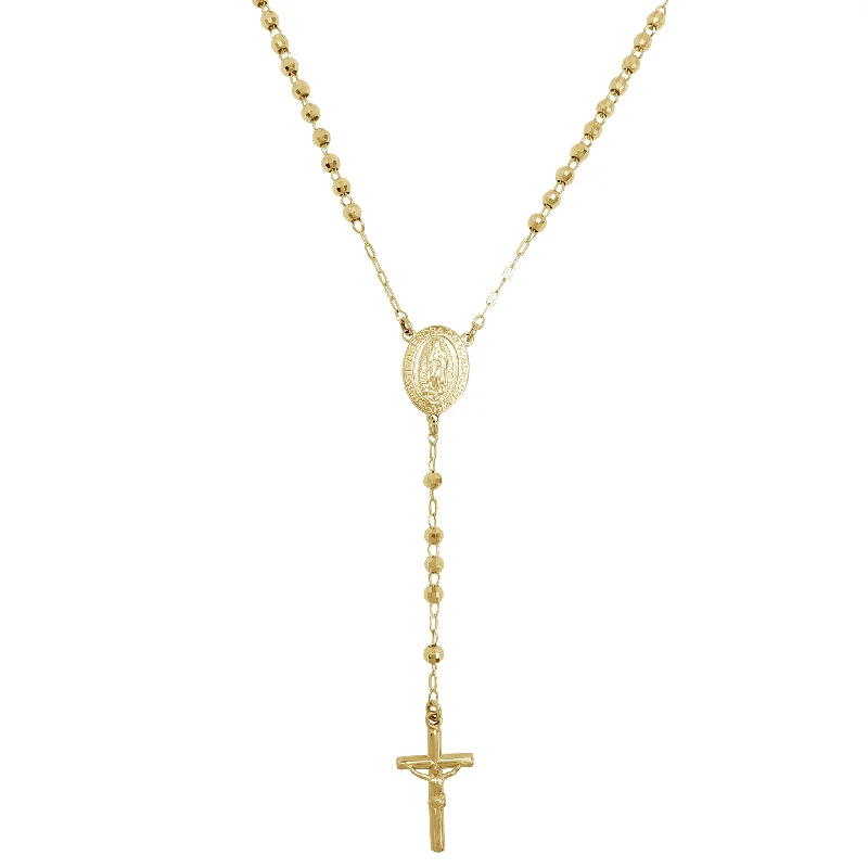 Elegant Necklace with Amethyst Pendant-[Disco] Nuestra Señora Guadalupe Crucifix Rosary Necklace (14K)