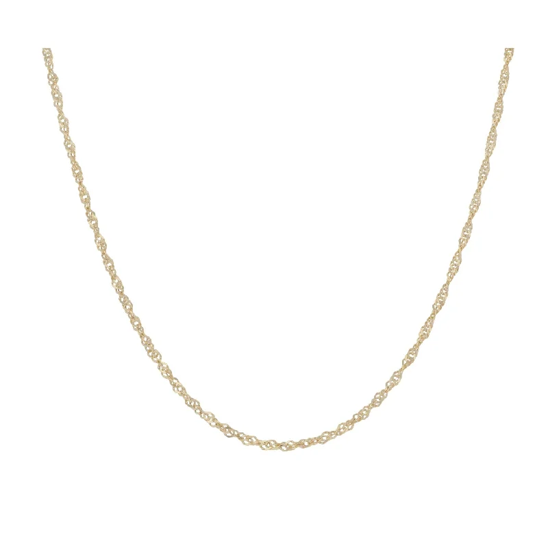 Simple Gold Necklace with Sapphire Pendant-New 9ct Gold Singapore Necklace