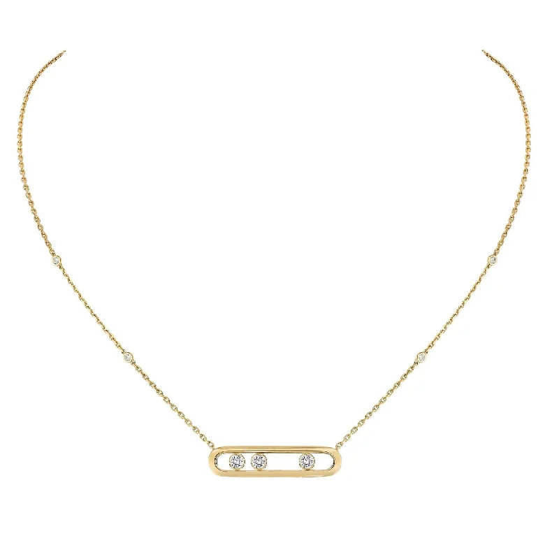 Elegant Bridal Necklace with Diamonds-Move 18ct Yellow Gold Necklace