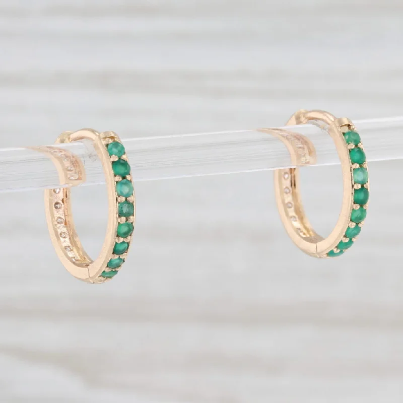 Classic Silver Hoop Earrings-New Nina Nguyen .57ctw Diamond Chalcedony Hoop Earrings 14k Gold Hinged Snap Top