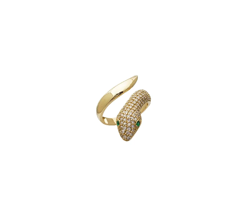 Customizable Engagement Ring with Multi-Stones-Curved Snake Ring (14K)