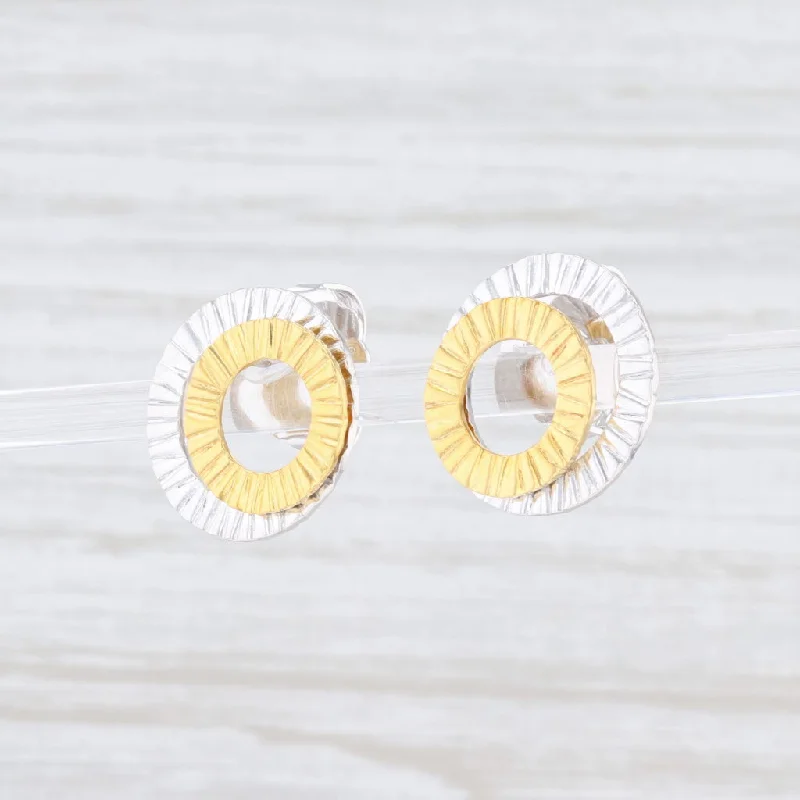 Artistic Gold Earrings-New Bastian Inverun Circles Earrings Sterling Silver Gold Plated 12851 Studs