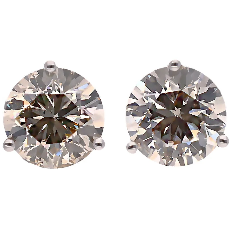 Large Silver Stud Earrings-14K White Gold Diamond Stud Earrings