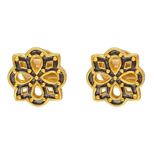 Bright Silver Earrings for Summer-Julie Vos SoHo Collection Quatrefoil Stud Earrings