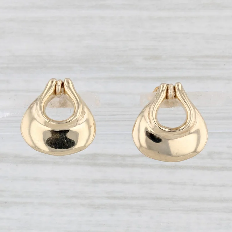 Cute Silver Earrings for Teenagers-Small Drop Stud Earrings 14k Yellow Gold