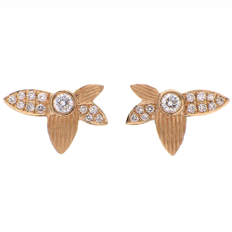 Vintage Gold Stud Earrings-Noam Carver Fine Jewelry 14K Yellow Gold Diamond Stud Earrings