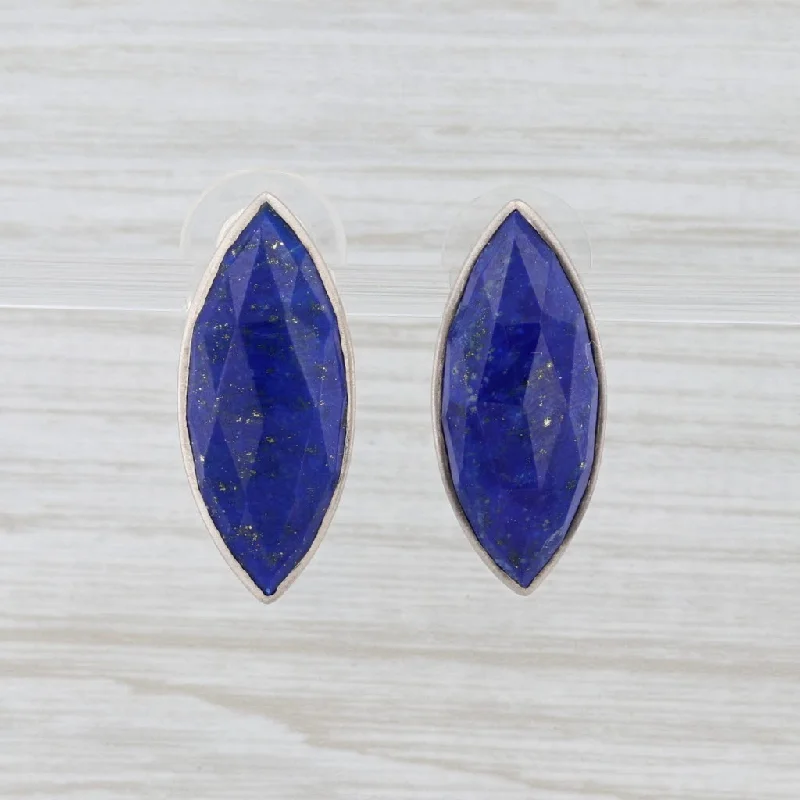 Rose Gold Stud Earrings-New Nina Nguyen Lapis Lazuli Earrings Sterling Silver Blue Stone Drop