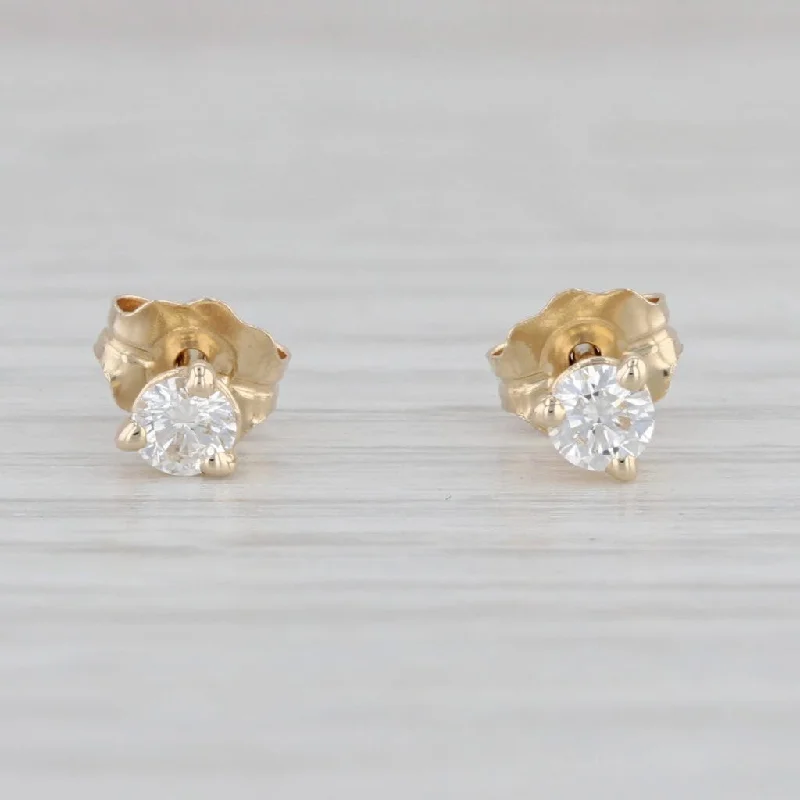 Elegant Long Earrings for Formal Wear-New 0.19ctw Diamond VS2 Stud Earrings 14k Yellow Gold Round Brilliant Studs