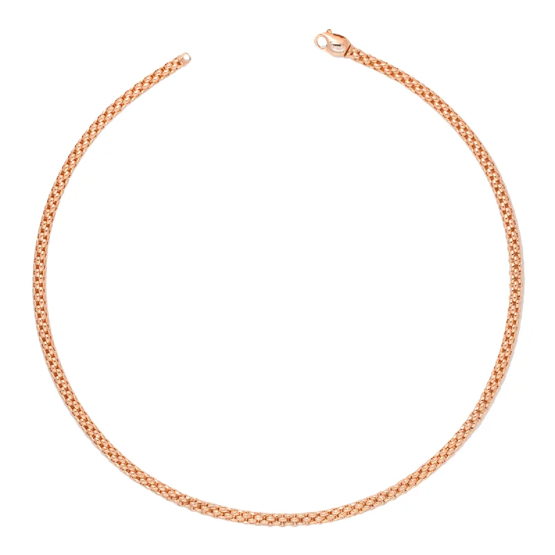 Designer Gold Necklace with Ruby Pendant-Unica 18ct Rose Gold Chain Necklace