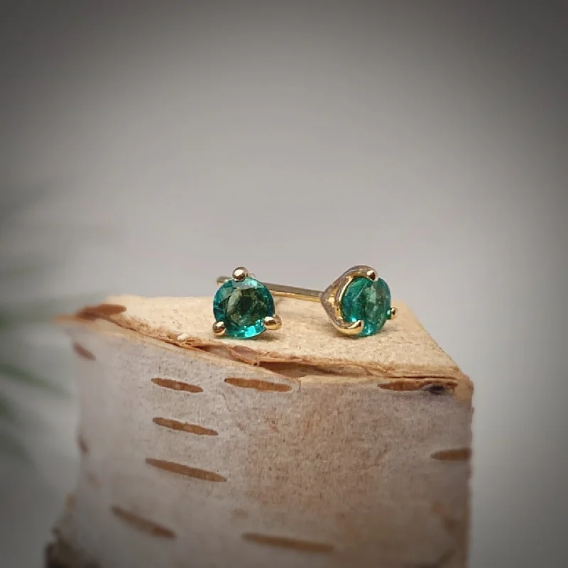 Trendy Hoop Earrings for Women-Emerald Stud Earrings