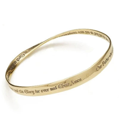 Custom Gold Bracelet with Family Initials-LORD'S PRAYER Bracelet, King James version in Sterling Silver or 14K Gold