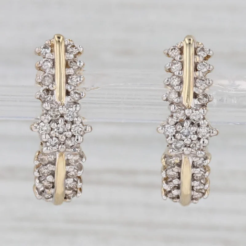 Unique Gold Earrings for Women-0.50cw Diamond Journey Earrings 10k Yellow Gold Drops